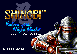 Shinobi III - Return of the Ninja Master Title Screen